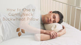 ComfyNeck Side Sleeper + Pillowcase (Crisp White) - Organic Buckwheat Hull Roll Pillow