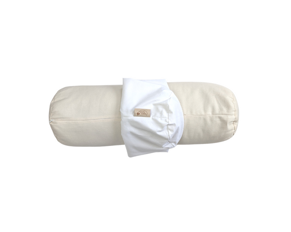 ComfyNeck Plus Side Sleeper Pillow + Pillowcase - Organic Buckwheat Hull Roll Pillow