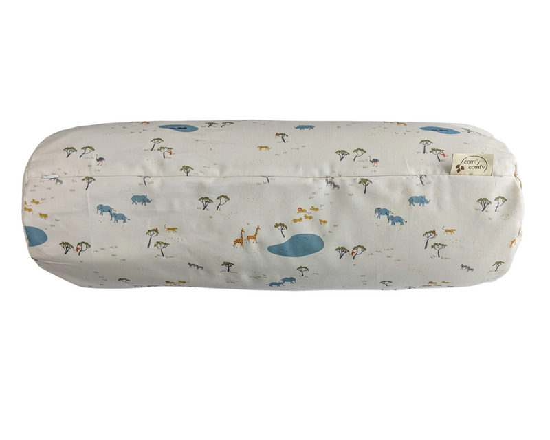 ComfyNeck Plus Side Sleeper Pillow + Pillowcase - Organic Buckwheat Hull Roll Pillow