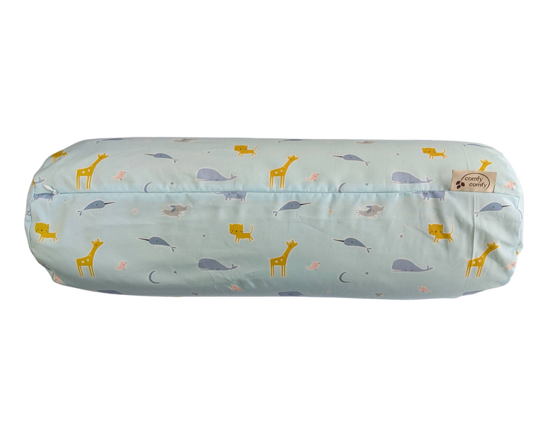 ComfyNeck Plus Side Sleeper Pillow + Pillowcase - Organic Buckwheat Hull Roll Pillow
