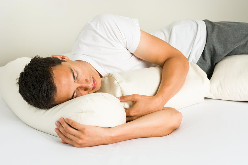 ComfyNeck Plus Side Sleeper Pillow + Pillowcase - Organic Buckwheat Hull Roll Pillow